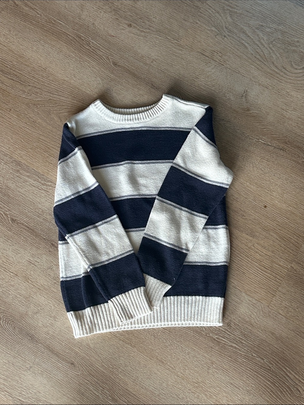 The Children's Place Navy and Cream Striped Sweater